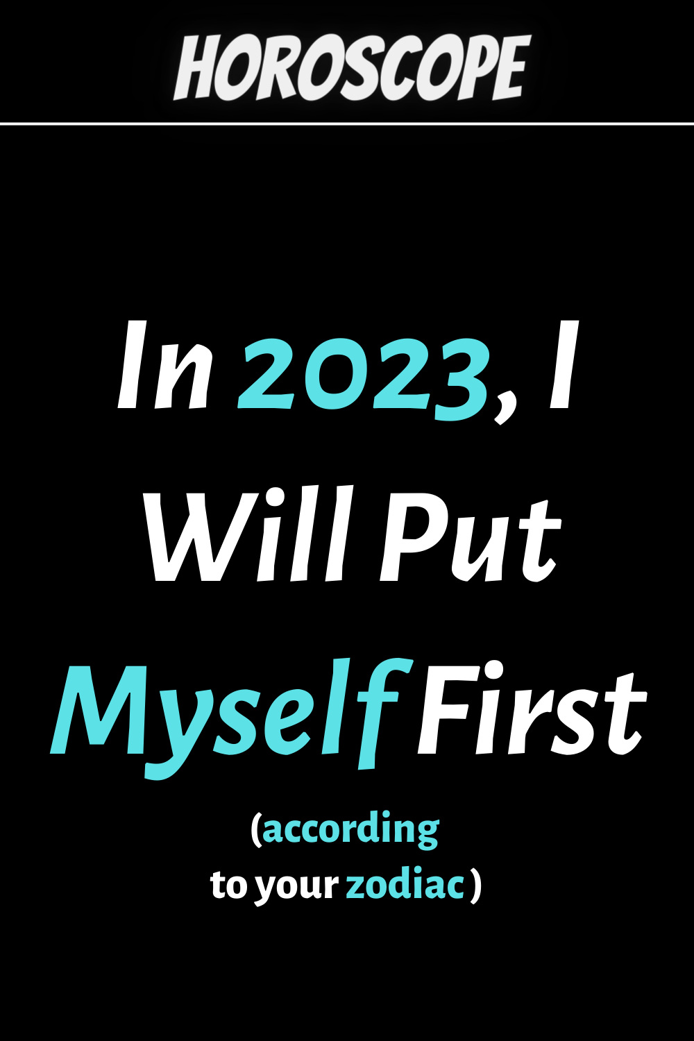 I Will Put Myself First
