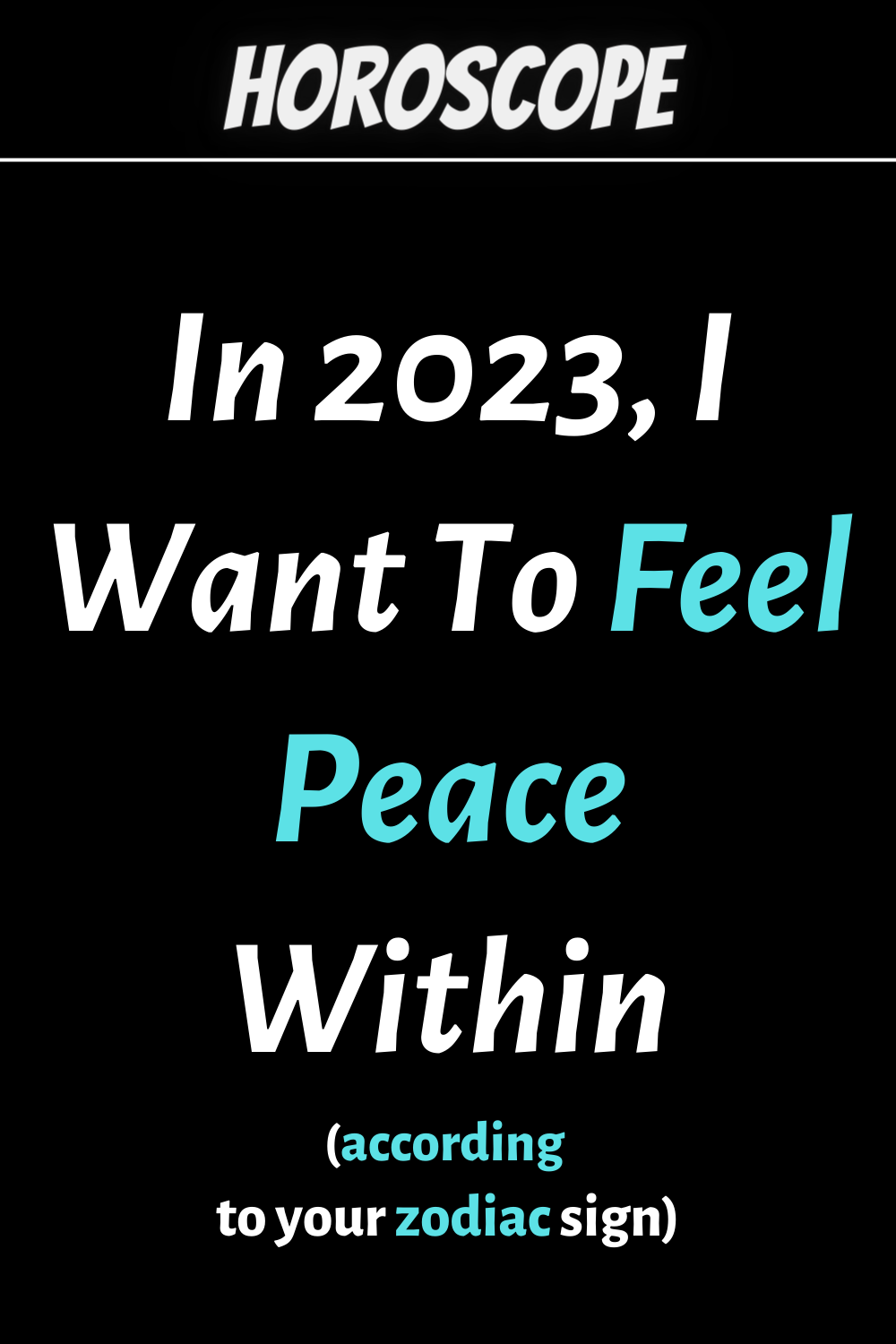 In 2023, I Want To Feel Peace Within