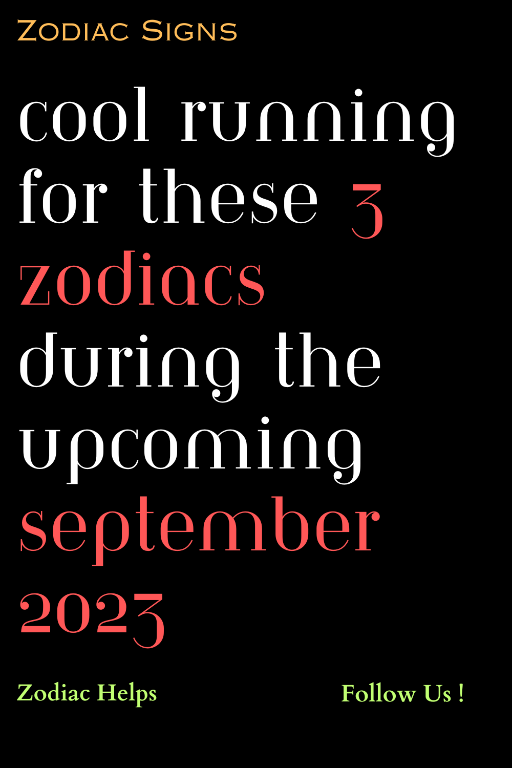 Cool Running For These 3 Zodiacs During The Upcoming September 2023