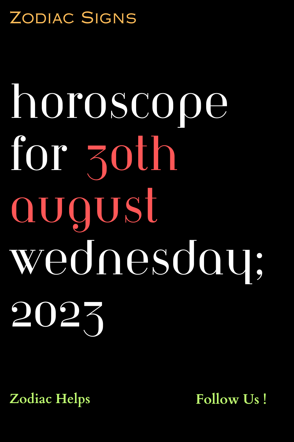 Horoscope for 30th August Wednesday, 2023