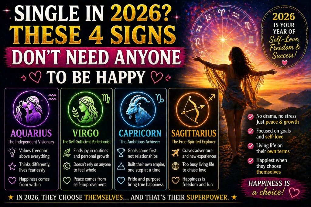 Single In 2026 These 4 Signs Dont Need Anyone To Be Happy