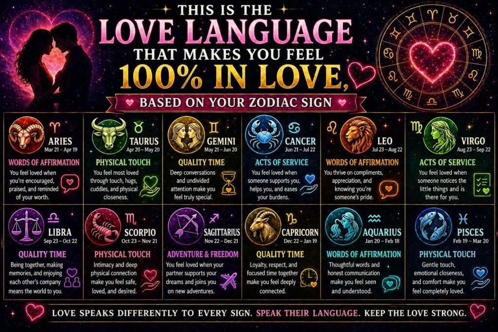 This Is The Love Language That Makes You Feel 100% In Love, Based On Your Zodiac Sign