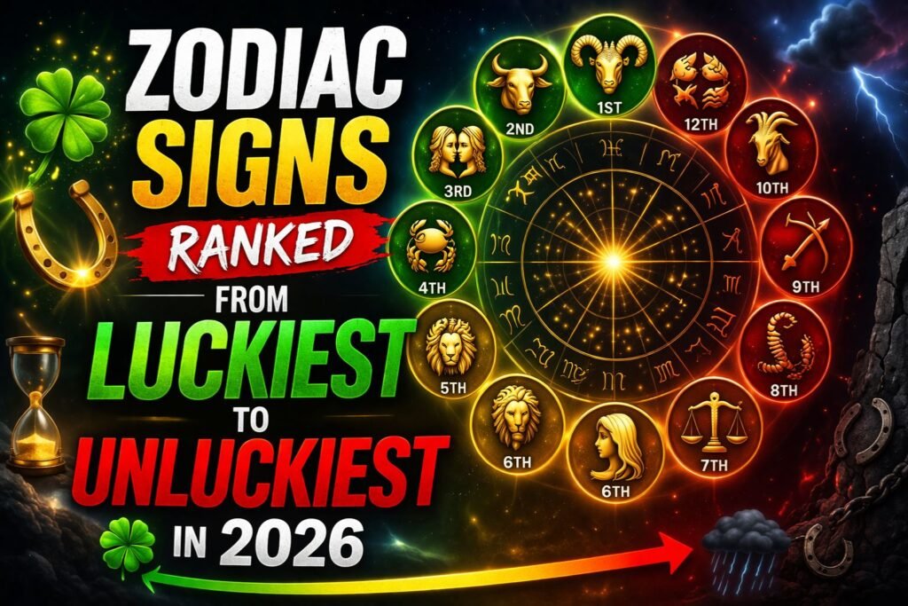 Zodiac Signs Ranked From Luckiest To Unluckiest In 2026