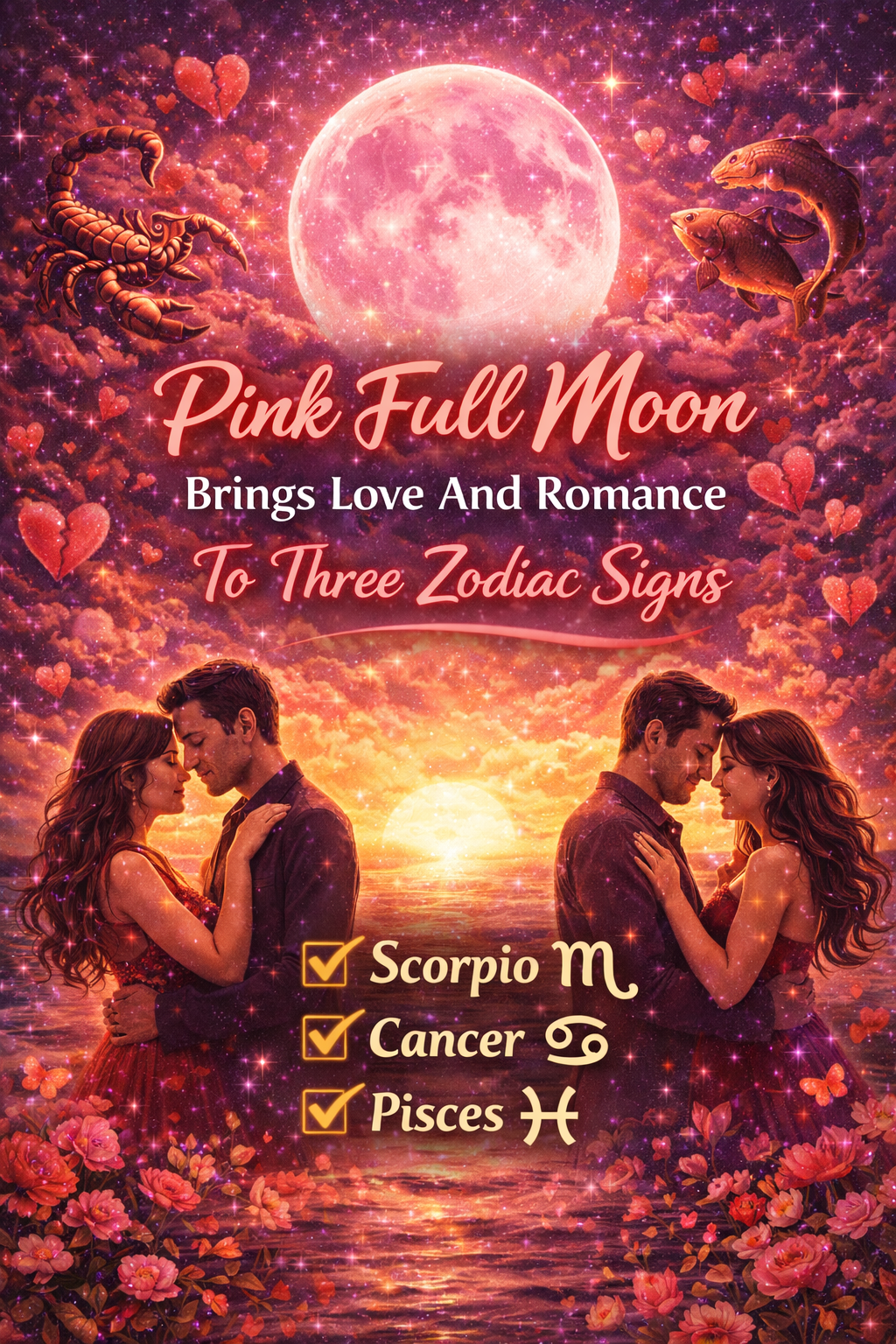 Pink Full Moon Brings Love And Romance To Three Zodiac Signs