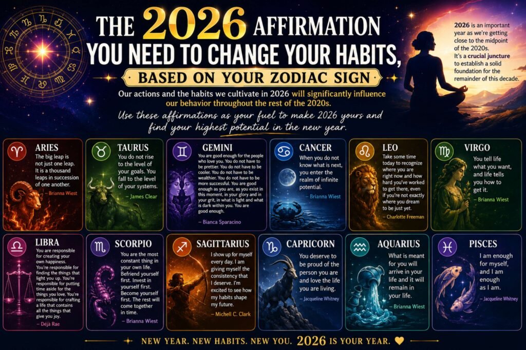 The 2026 Affirmation You Need To Change Your Habits, Based On Your Zodiac Sign