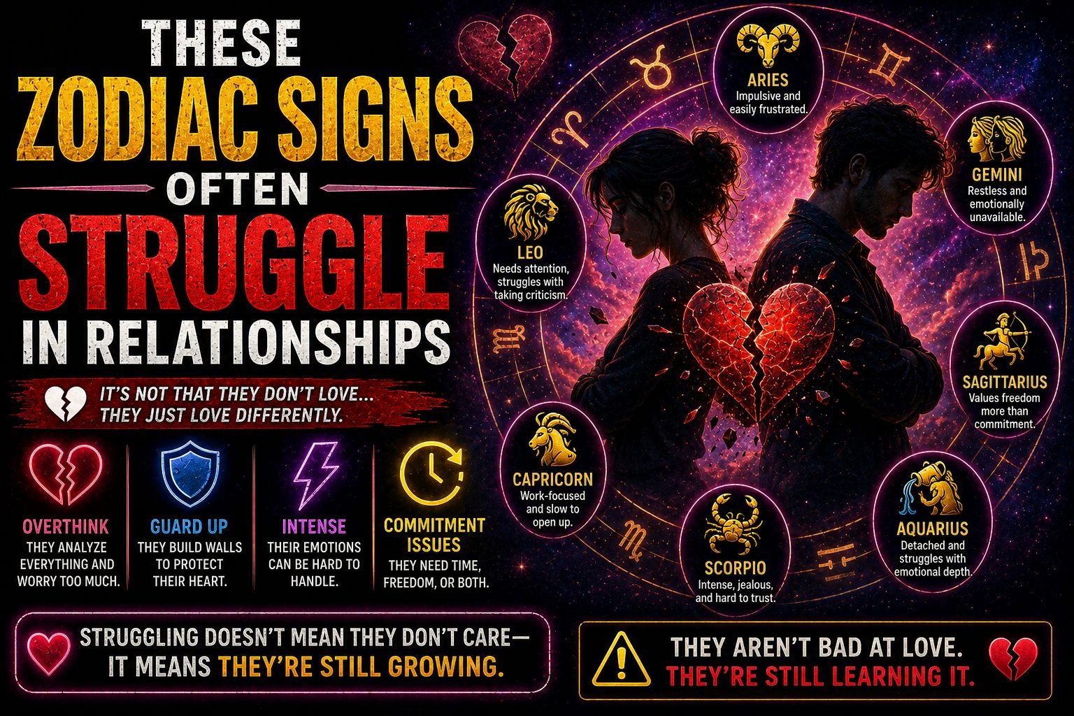 These Zodiac Signs Often Struggle in Relationships