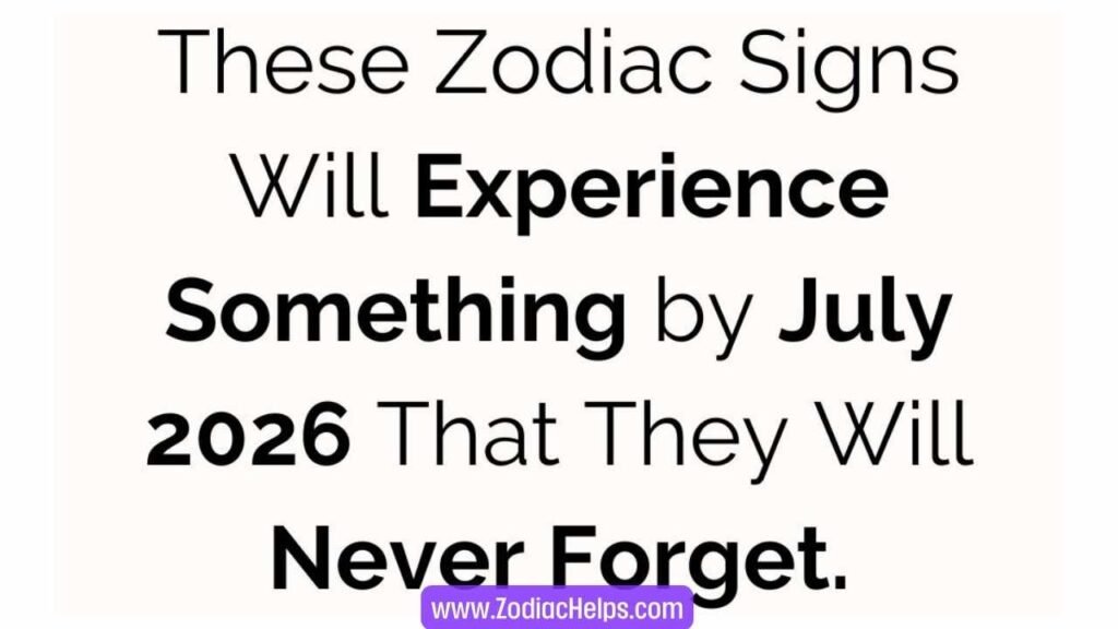 These Zodiac Signs Will Experience Something by July 2026 That They Will Never Forget.