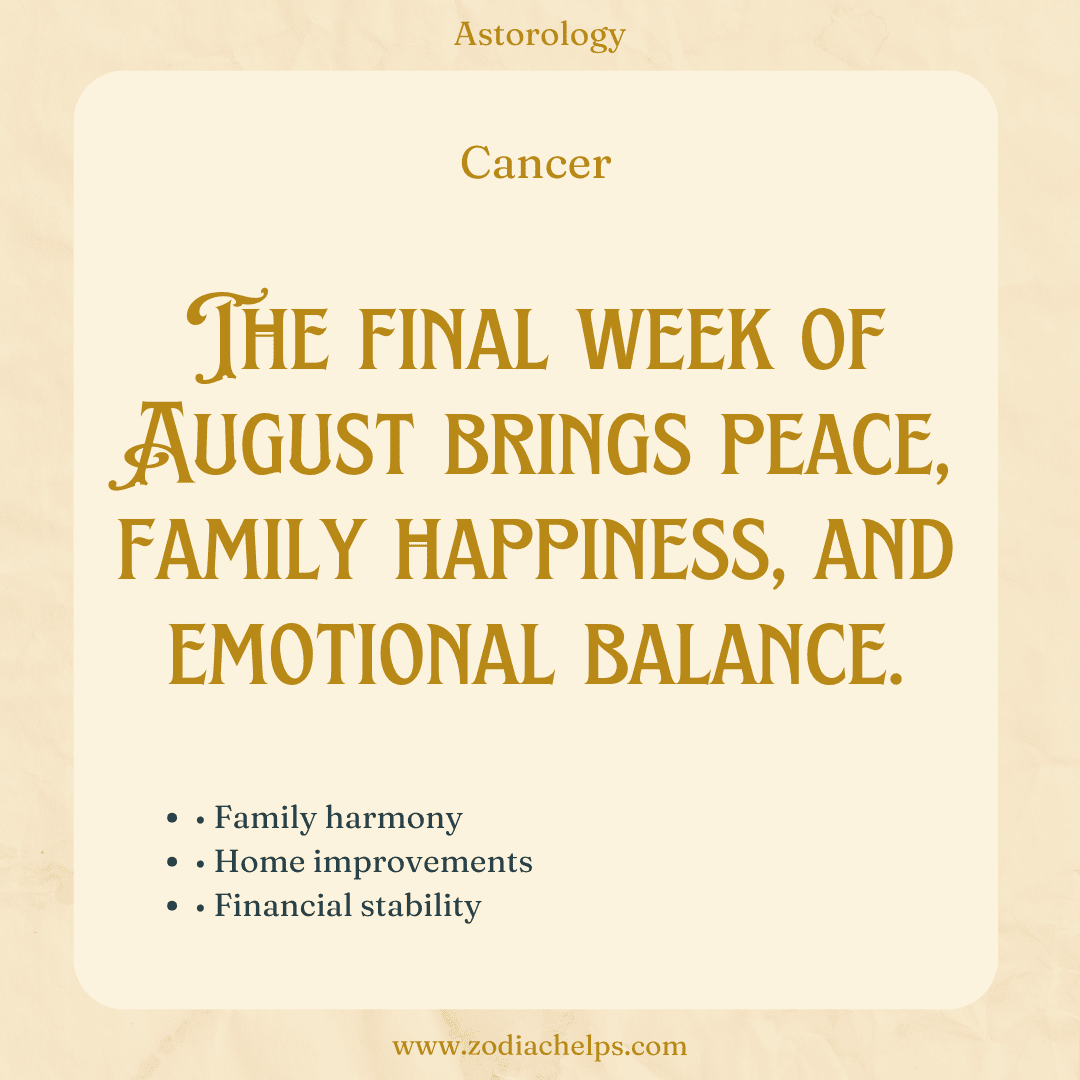 Cancer Feels Emotional Balance And Family Joy
