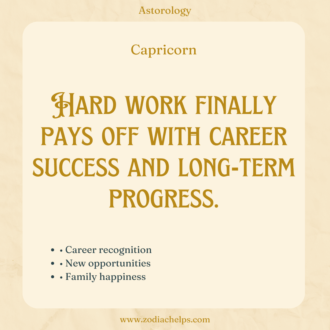 Capricorn Sees Career Success And Long Term Rewards