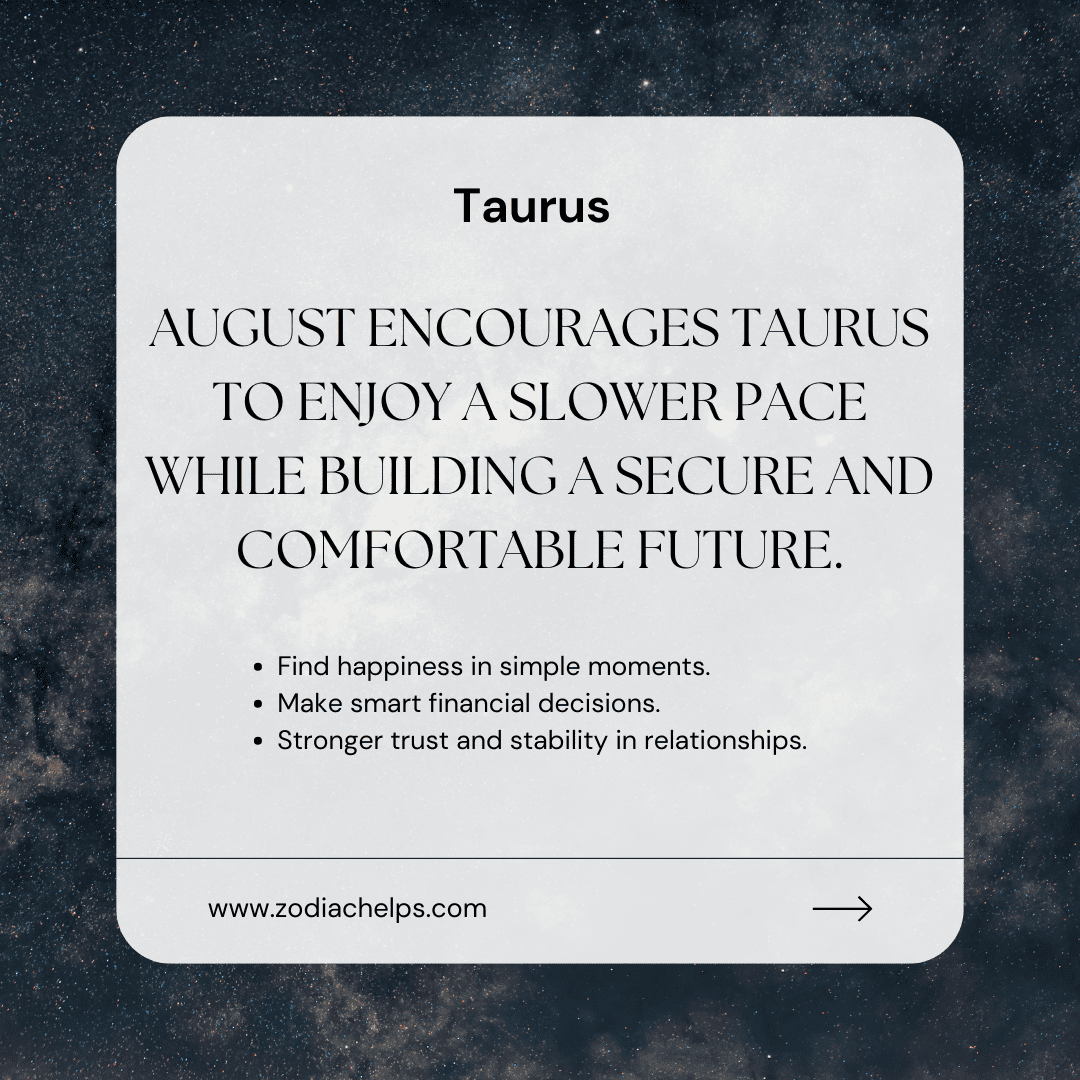 Taurus Personality in August 2026
