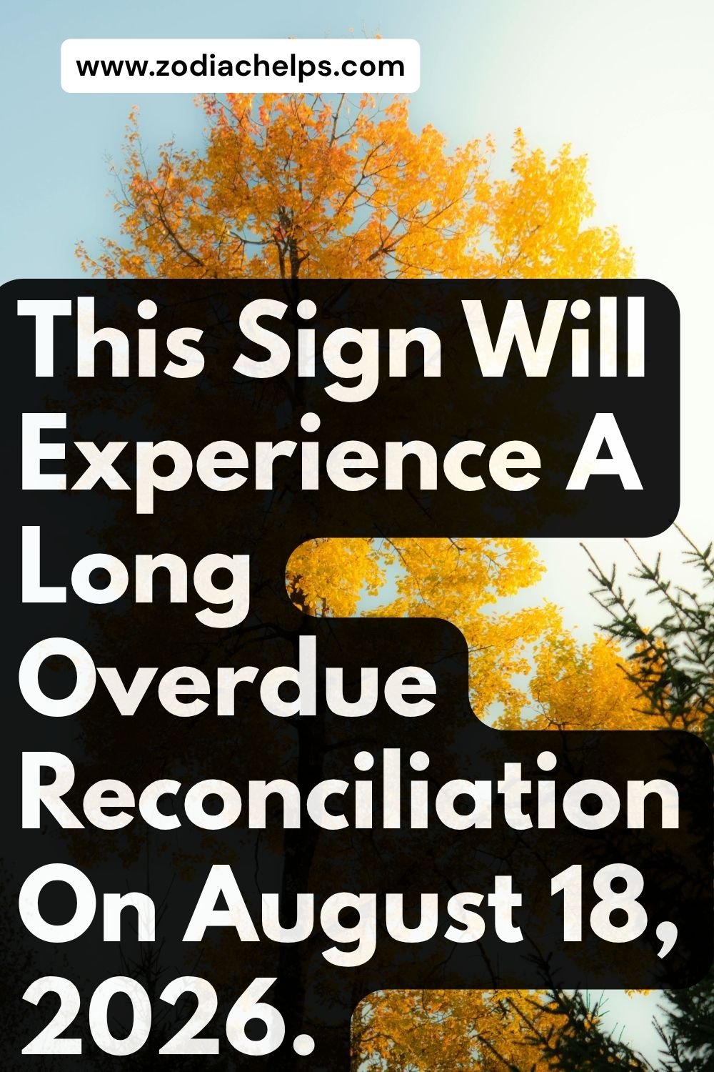 This Sign Will Experience A Long Overdue Reconciliation On August 18, 2026.