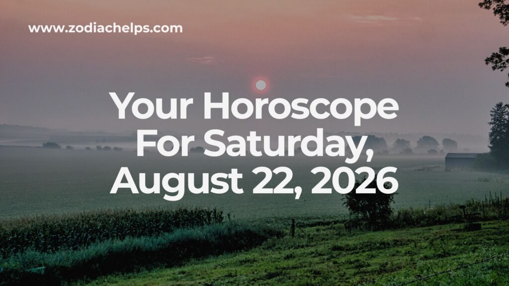 Your Horoscope For Saturday, August 22, 2026