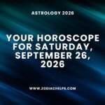 Your Horoscope For Saturday, September 26, 2026